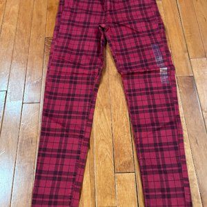 AMERICAN EAGLE RED PLAID JEGGINGS
